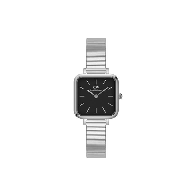 Daniel Wellington QUADRO Series Watch Quartz Movement Stainless Steel Strap Black Dial Women's Watch 30 Meters Waterproof DW00100522