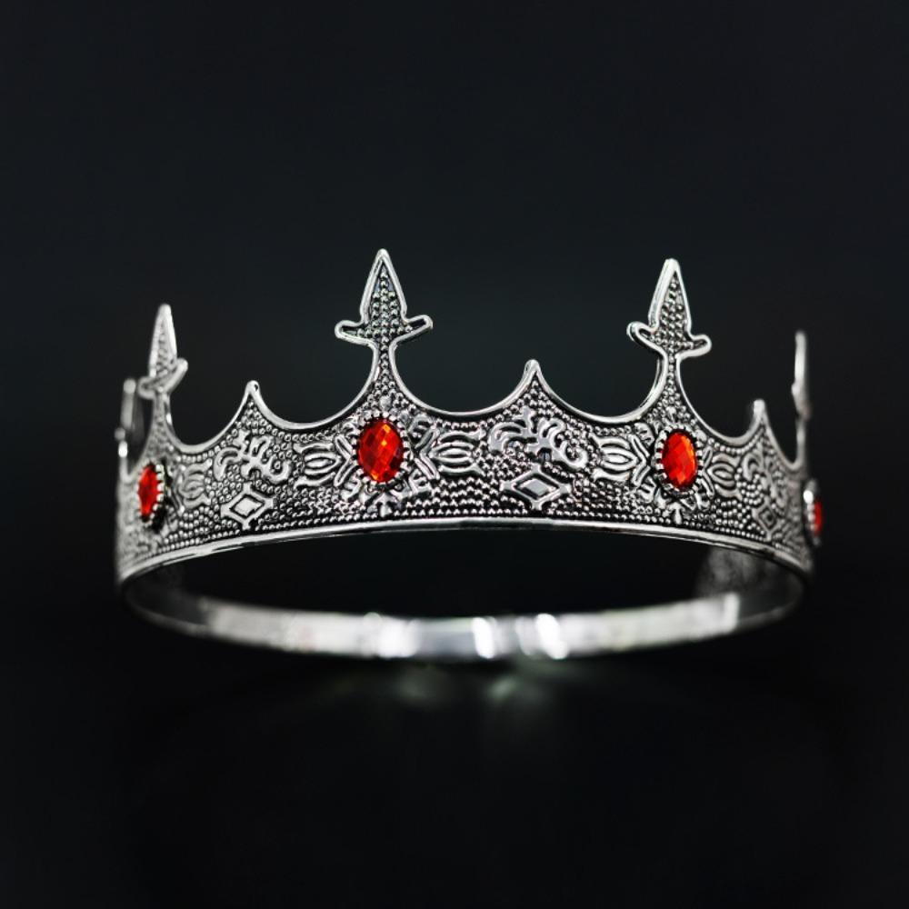 Vintage King Tiara Crown Antique Bronze Ancient Greece Tiara Prince Rhinestone Tiara Women