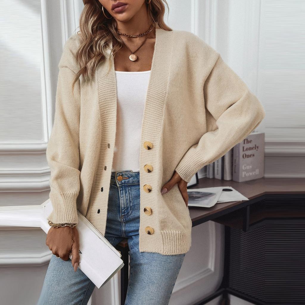 Женская мода повседневный трикотажный однотонный кардиган с капюшоном свитер пальто