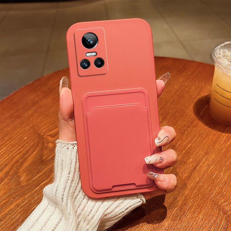 Realme Gtneo3 Mobile Phone Case Soft Silicone Protective Case Creative Bracket Creative Tide Card Bag