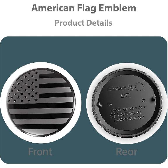 Front Hood Rear Trunk n Flag Emblem Fits for BMW X3 X5 X6 X7 3 4 5 6 7 8 Series (Black, 74mm)