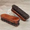 15cm Soft Horsehair Shoe Brush for Cleaning and Polishing with Beechwood Handle.