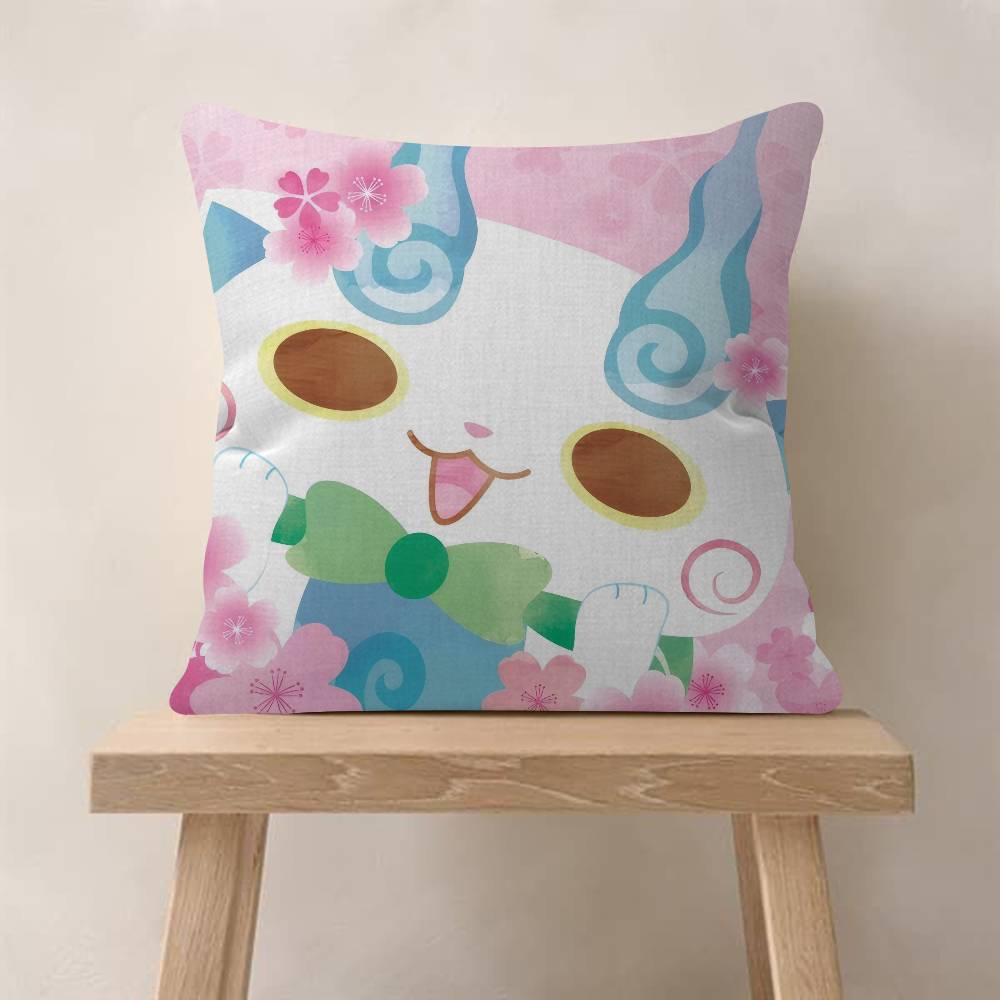 Anime Yokai Cute Watch Maple Design Cushion Cover Happy Autumn Harvest decor Holiday Decorati Pillow Cover