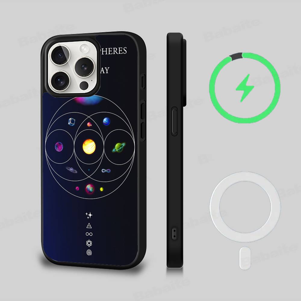 Moon Music Coldplay Band For Magesafe Magnetic Wireless Phone Case For IPhone 17 Pro Max Air 13 12 Mini 16 15 14 11
