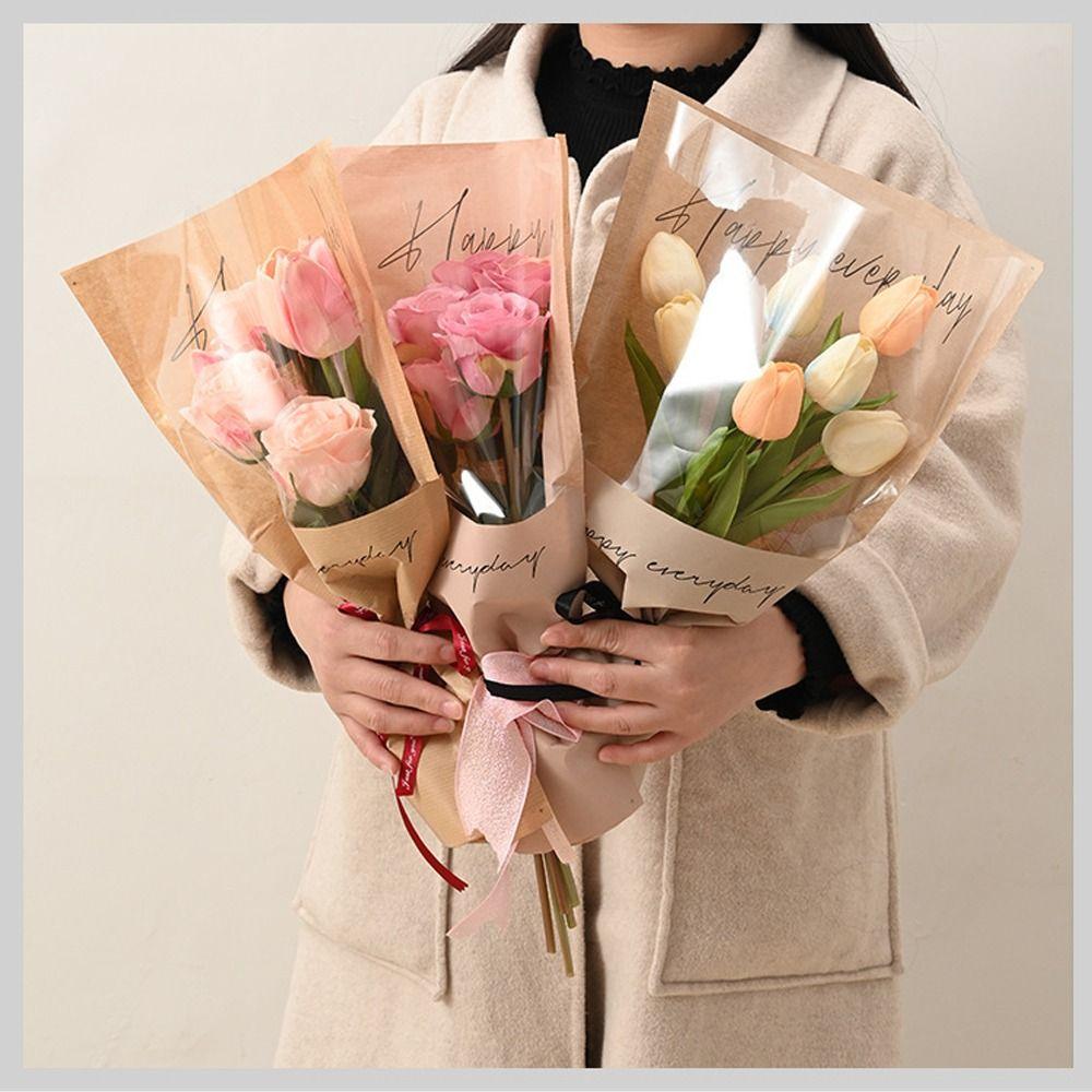20/30 шт. Обёрточная рукавная упаковка для букета, пакет для упаковки, пакет для упаковки одного цветка розы, День святого Валентина