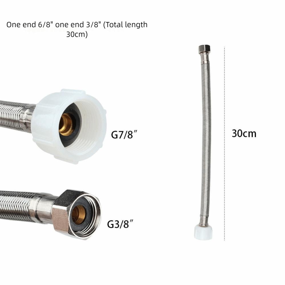 30/40см Гофрированный Водяной Шланг Взрывозащищенный Большой Поток Шланг Подвода Горячей и Холодной Воды Нержавеющая Сталь