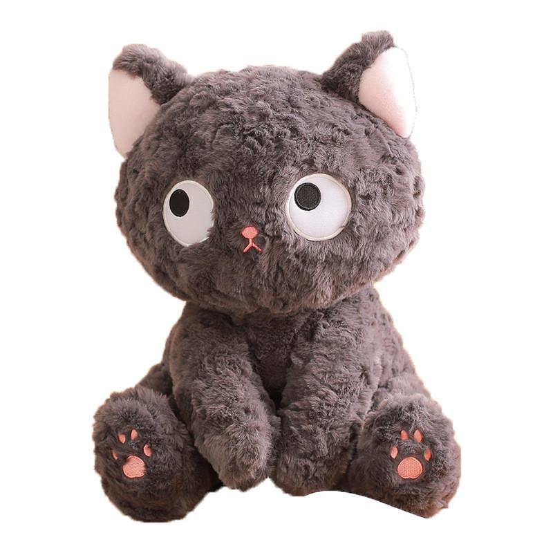 Adorable Cat Black Plush Doll With Pp Cotton Filling For Kids Playroom Decor
