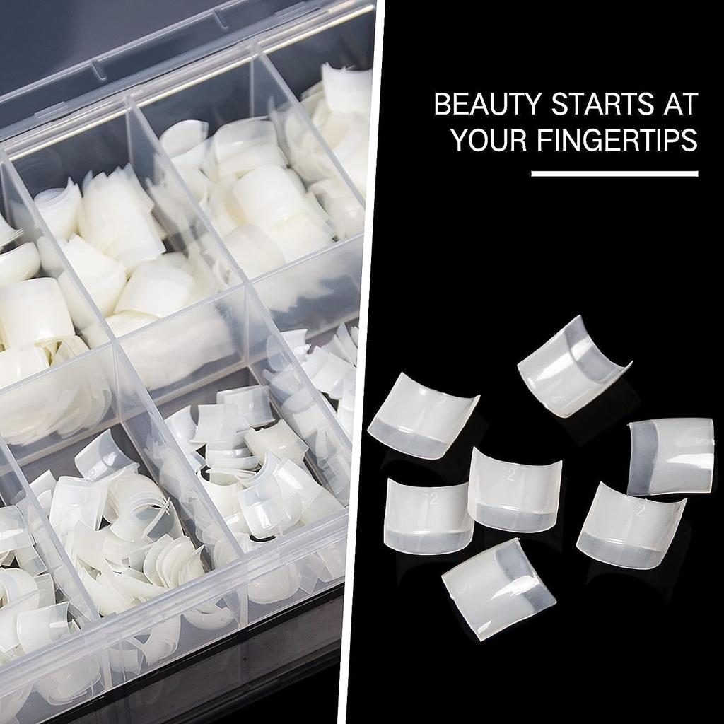 Короткие Типсы Акриловые Ногти Прозрачные Накладные Типсы Короткие Искусственные Типсы Для DIY Дизайна Ногтей Маникюр С Коробкой