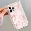 Мягкий чехол для телефона для iPhone 17 Pro Max XR XS Max 7 8 15 12 Mini Air 13 Pro 16 14 Plus 11 Розовый и Красный Бант Сердце
