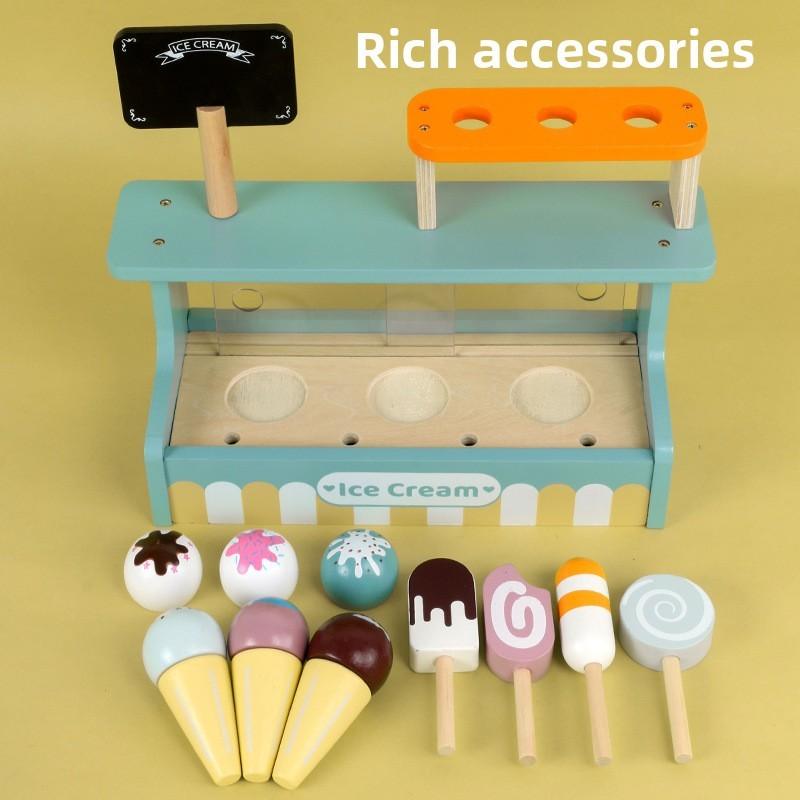Cream Ice Wooden Store Role Play Toy Set For Early Childhood Learning Gifts