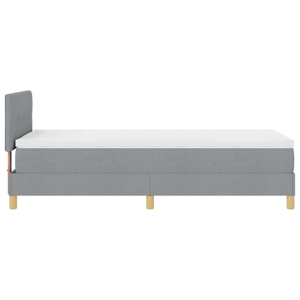 LED Box Spring Bed with Headboard Light Gray 80 x 200 cm Fabric