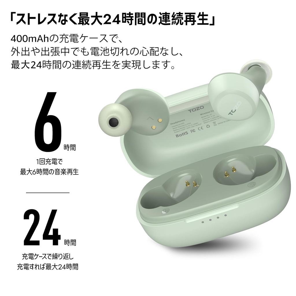 TOZO A1 Wireless Earphones (Green)