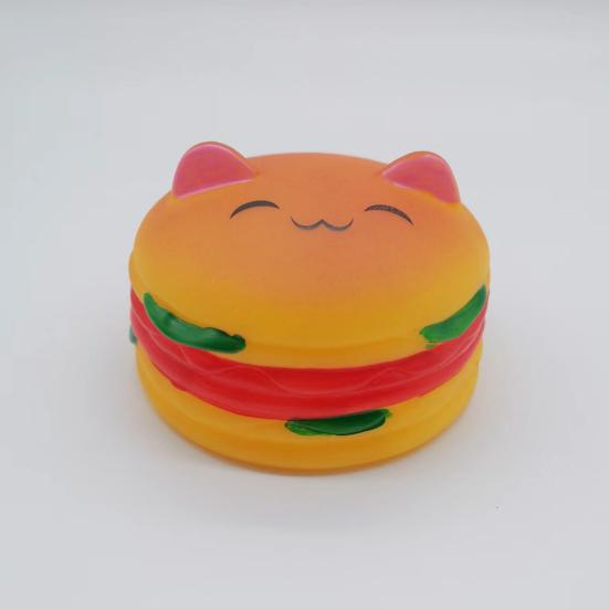 Жевательная игрушка для домашних животных, мультяшная форма гамбургера, устойчивая к укусам, высокая эластичность, облегчение тревоги, чистка зубов, мягкая