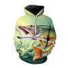 Толстовки с принтом рыбы 3D Рыбалка Мужчины Женщины Мода С Капюшоном Толстовка Хип-Хоп Толстовка Пуловер Унисекс Топы Пальто Модная Одежда с Капюшоном
