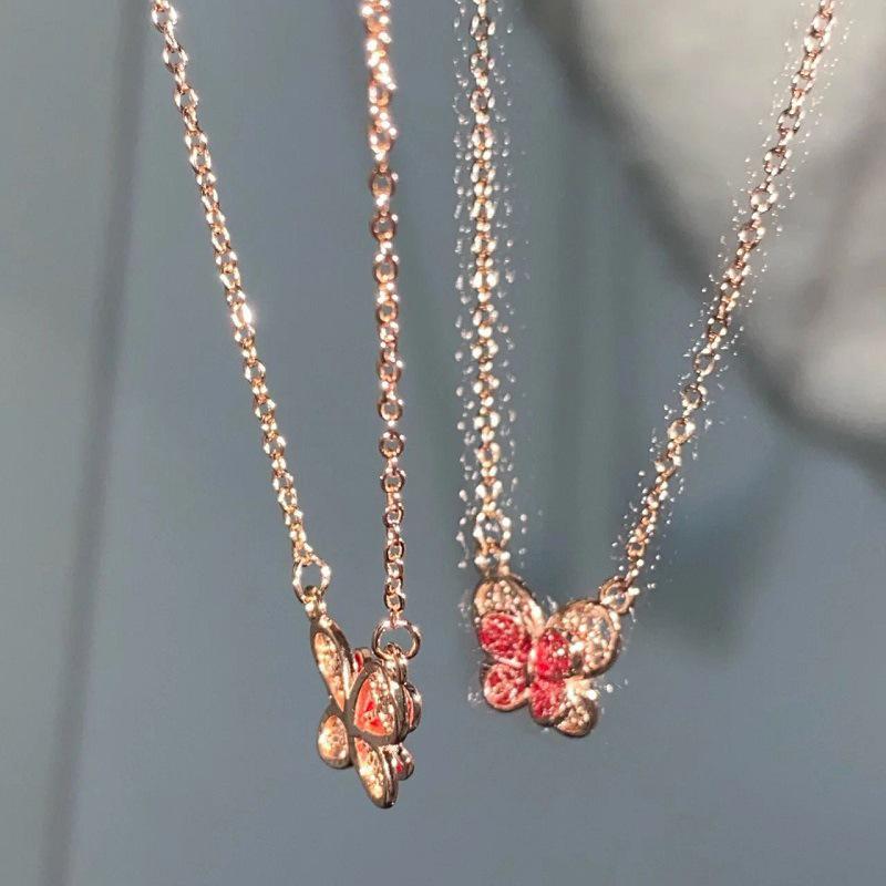 Двухслойная филигранная бабочка ключичная цепочка бабочка кулон для женщин чокер вечерние украшения простые универсальные