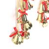 Santa Claus Christmas Bell Ornament Golden with Red Bow Exquisite Handcrafted Decor for Home Xmas Tree Holiday Decoration