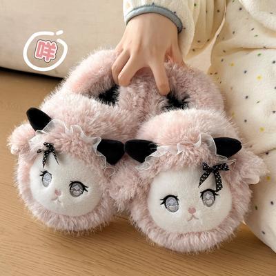 Милая сумка и хлопковые тапочки 2025 новая осень и зима домашние плюшевые тапочки для помещения зима
