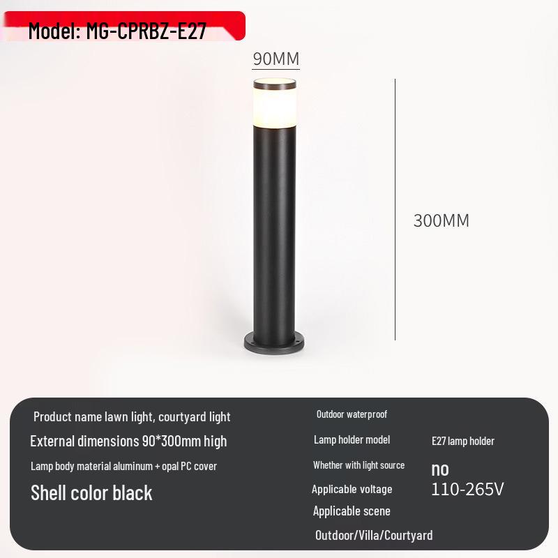 Водонепроницаемый садовый светильник из алюминия и стекла, европейский стандарт - Уличное минималистичное исполнение