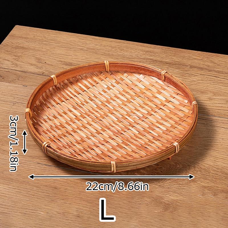 Круглая тарелка Мини круглый совок креативный поднос для конфет и закусок маленький плетеный из бамбука бытовые изделия ручной работы из бамбука поднос для димсамов