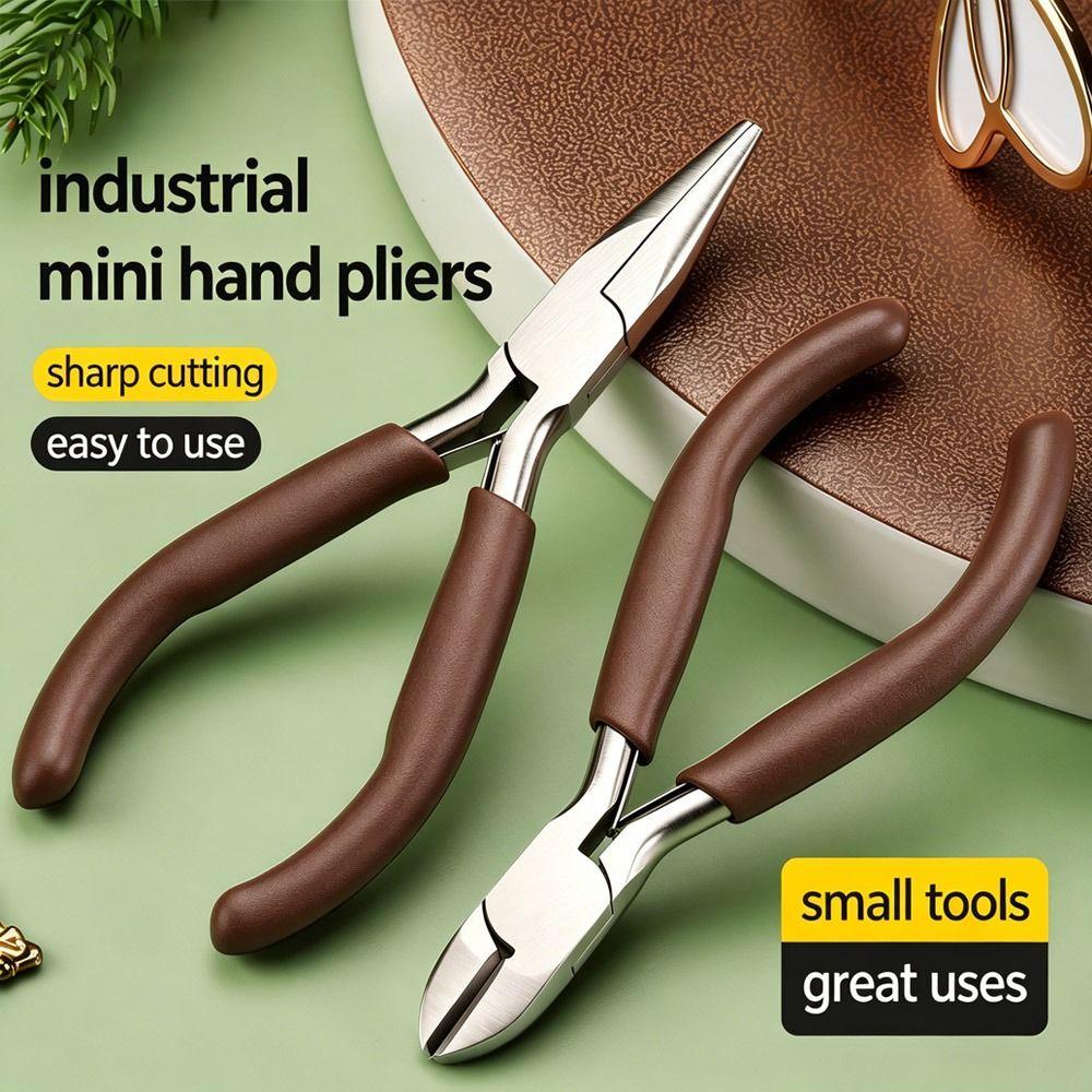 Built-in Return Spring Mini Needle Nose Pliers Jewelry Making Pliers Handmade Processing
