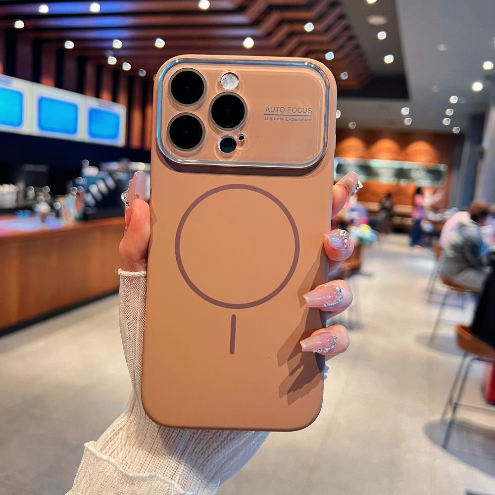 Совместим с iPhone 17, Жидкий силикон с большим окном, Полное покрытие, Тонкий круглый защитный чехол для Apple 16 с магнитной зарядкой