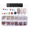 Nail Art Jewelry Set, High Silver Flat Bottom Diamond Ab Water Diamond Shiny Diamond Strip Box 1440 Pcs
