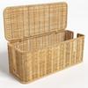 Rattan Cord Hider Box Open Storage Box Breathable Cable Box Organizer Wire Box Cable Hider Box Natural Finish For Tidy Work
