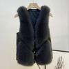 Зимний искусственный меховой жилет женский короткий искусственный мех лисы тока терможилет меховой кожаный жилет сращивание