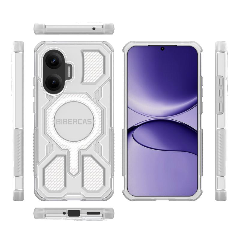 BIBERCAS Прозрачный Магнитный Чехол Для Xiaomi Poco F7 Redmi Turbo 4 Pro 5G Беспроводная Зарядка ТПУ Рамка Пластиковая Задняя Крышка Телефона
