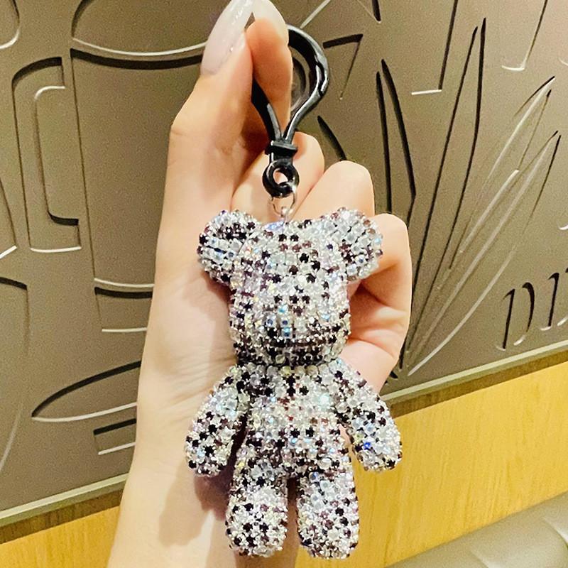 Elegant Korean Bling Bear Keychain Sparkly Car Accessory And Bag Charm