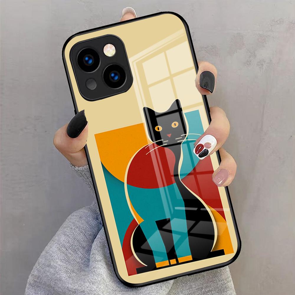 B-Bauhaus-ES Art Phone Case For IPhone 17 Pro Max 16 15 14 Pro Max 13 11 X Xs Xr 8 7Plus Glass Cover