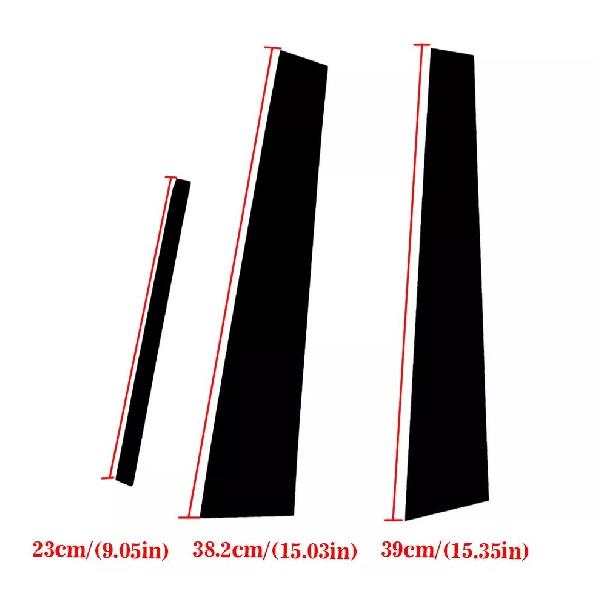 Black Pillar Posts Window Door Trim Covers 6PCS Set FOR DODGE CHARGER 2011-