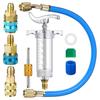 Car A/C Oil Dye Injector With Low Side Quick Coupler Adapter 1/4 SAE Manual Oiler Injection 30ml Air Conditioning Repair Tools