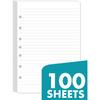 7-Hole Lined Filler Paper Pack of 100 Sheets for Mini Binders, College Ruled, 5-1/2" x 8-1/2", White