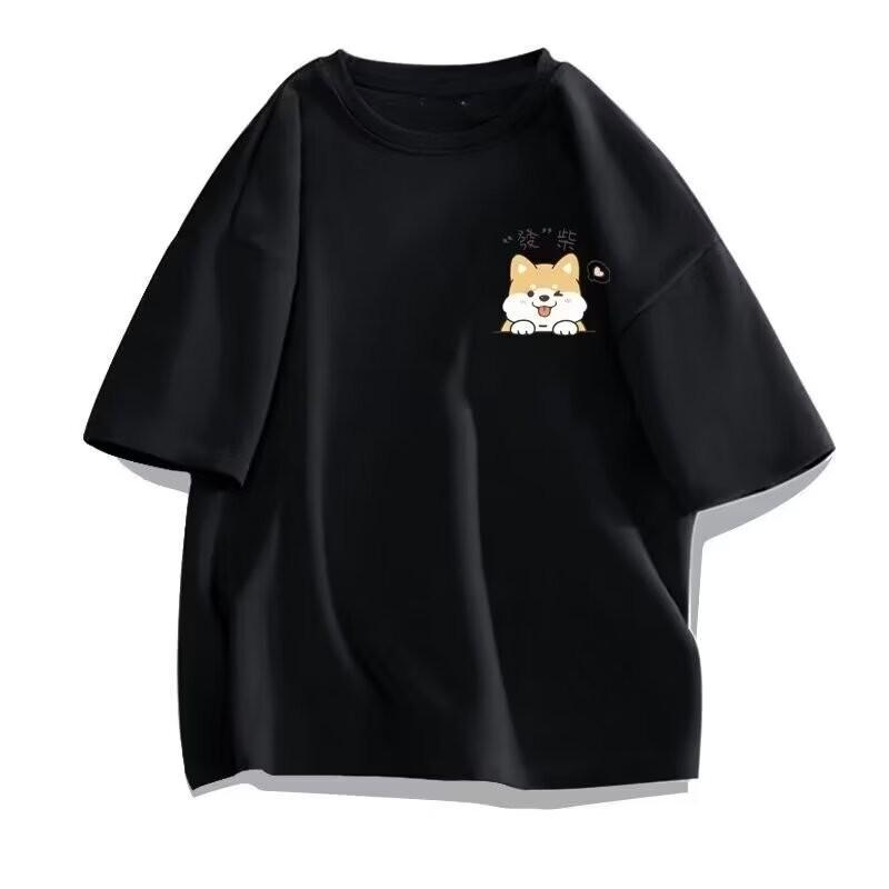 Summer Unisexs and Womens Fashion Trend Tshirt Japanese Cute Corgi Harajuku Printed Tshirt Suitable for Both Unisex and Women