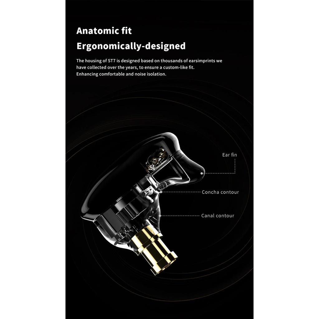 TRN ST7 Bass 2DD+5BA Hybrid Wired Earphones Earbud HIFI Sport Noise Cancelling Headsets for TRN Conch