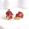Роскошные модные серьги из стерлингового серебра 925 пробы для леди с натуральным рубином, классические ювелирные изделия, подарок на помолвку
