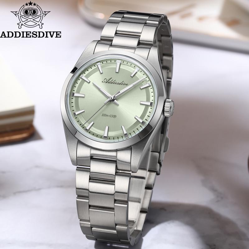 ADDIESDIVE Luxury Man Wristwatch Waterproof Super Luminous Watch for Men Stainless Steel Mens Quartz Watches AD2066 Reloj Hombre