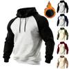 Men's Solid Pullover Hoodies Sports Soft Blend Fleece Hooded Sweatshirts
