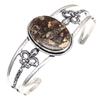 Turtela Jasper Gemstone Antique Silver Jewelry Cuff Bracelets 7''Adjustable