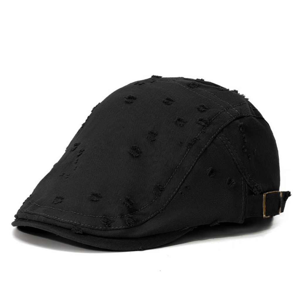 Fashion Hole Sketching Beret Hat Soft Cotton Painter Hat Adjustable Newsboy Hat Men Women