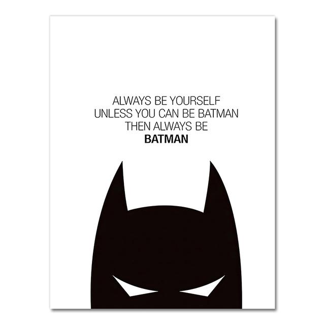 COLORFULBOY Super Hero Modern Black White Wall Art Canvas Painting Posters And Prints Wall Pictures For Living Room No Frame