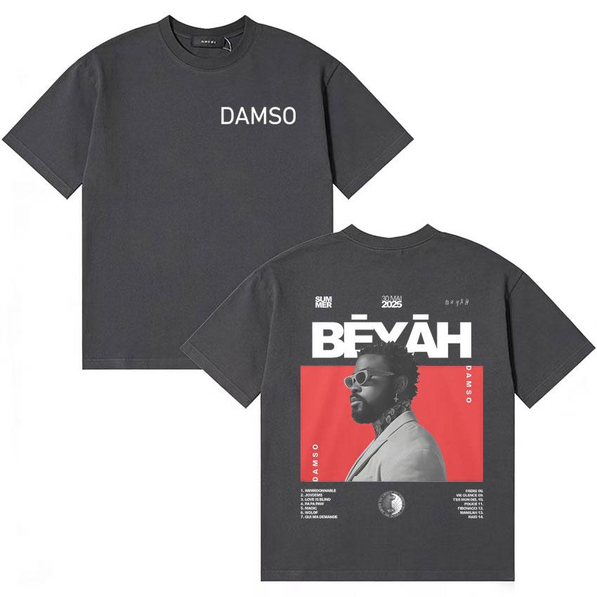 Певец Damso Летний Альбом Футболка Мода Оверсайз Уютная Готическая Футболка с Коротким Рукавом Унисекс Женская Ретро Эстетика Уличная Одежда