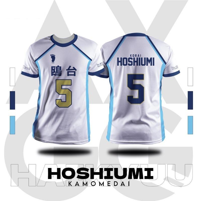 Bandai Kamomedai Volleyball Team Jersey Hoshiumi No.5 Cosplay Costume Haikyu!! T-Shirts Summer Comfy Stretchy Large