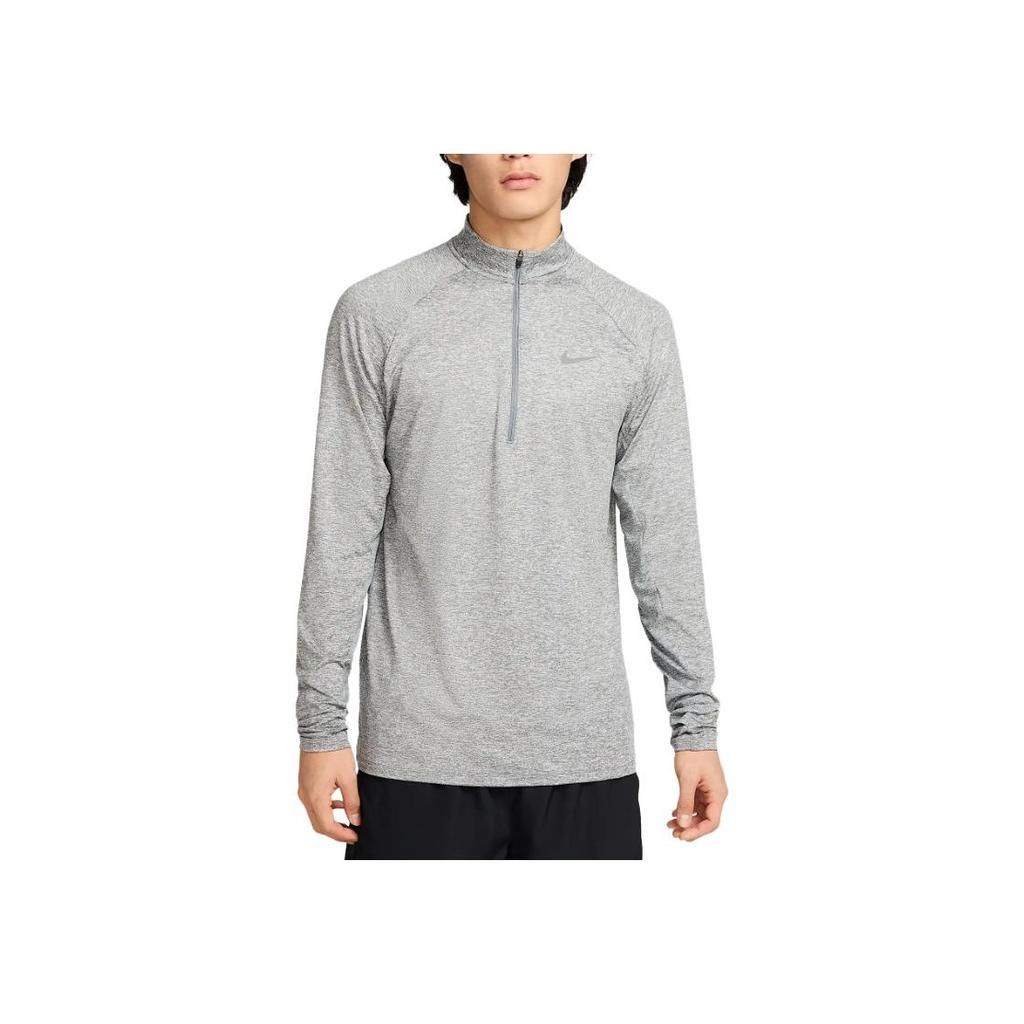 Nike Футболка мужская с длинным рукавом, полувысоким воротом, прямого кроя, быстросохнущая, с принтом логотипа, топы, серый HV2181084