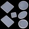 Portable Coaster Epoxy Mould 6 Pcs Handmade Square Round Silicone Mould for Pressure Board DIY Jewelry Making Art Crafts