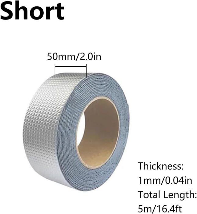 Клейкая лента - Бутил - Алюминий - Водонепроницаемая - 5 см × 5 м - Термостойкая