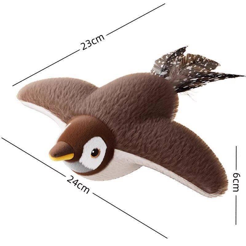 Electric Simulated Bird Cat Toy with Realistic Sound Touch Activated USB Rechargeable Bird Toy with Catnip Bag for Cats