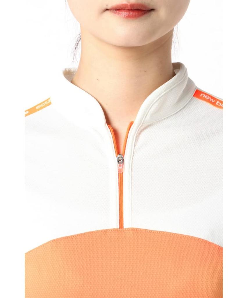 Golf Short Sleeve High Neck Shirt Quick X White 1 [New Balance] (Water Absorbent, Drying, Stretchy) / Women's / 012-2166505 100_Red [M]