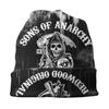 Хардкорная кепка в стиле панк-рок «Сыны анархии», крутая женская шапка унисекс, уличная шапка Skullies, весенняя теплая вязаная шапка двойного назначения